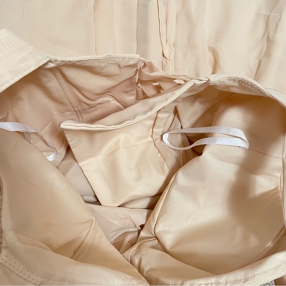 NWOT Wear Your Love Champagne Chiffon Maxi Bridesmaid Dress Pockets Corset Bride - Picture 10 of 16